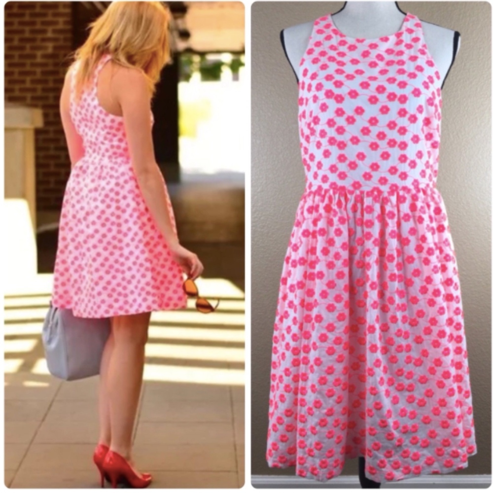 J Crew Embroidered Floral Racer Dress